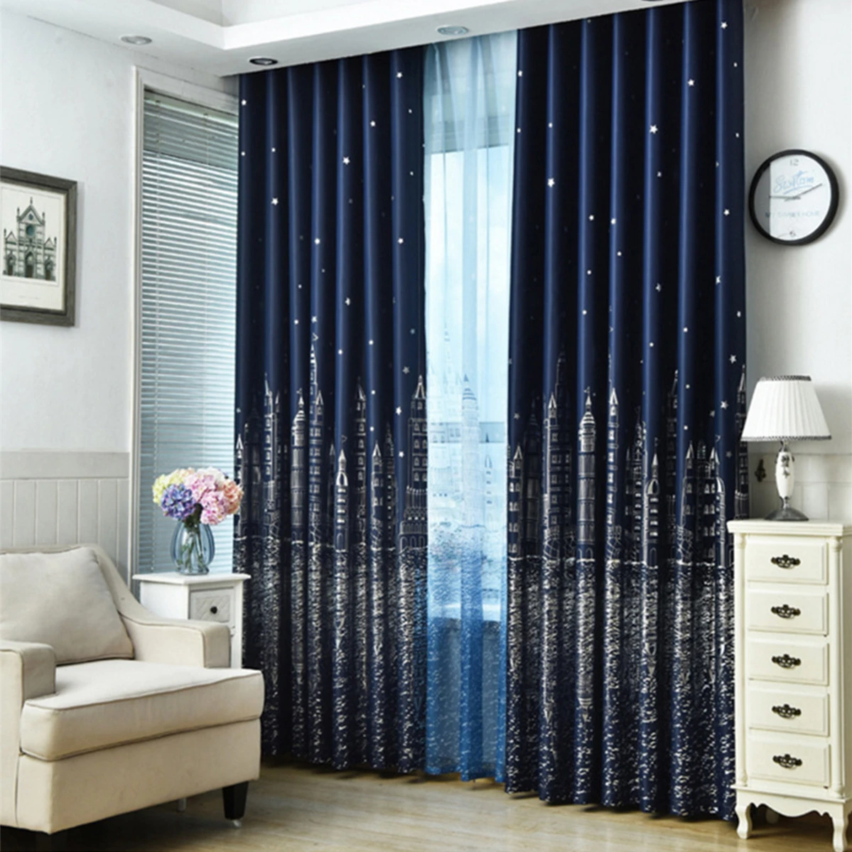 

Modern Blackout Curtains for Living Room Bedroom Curtains for Window Treatment Drapes Solid Finished Blackout Curtains 100X250CM