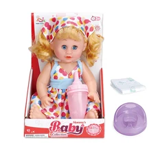 32 CM Susu Baby Doll Simulated Babies Dolls Feed Dress Up Pee Toys Polka Dot Princess Dress Birthday Gift for GIRLS