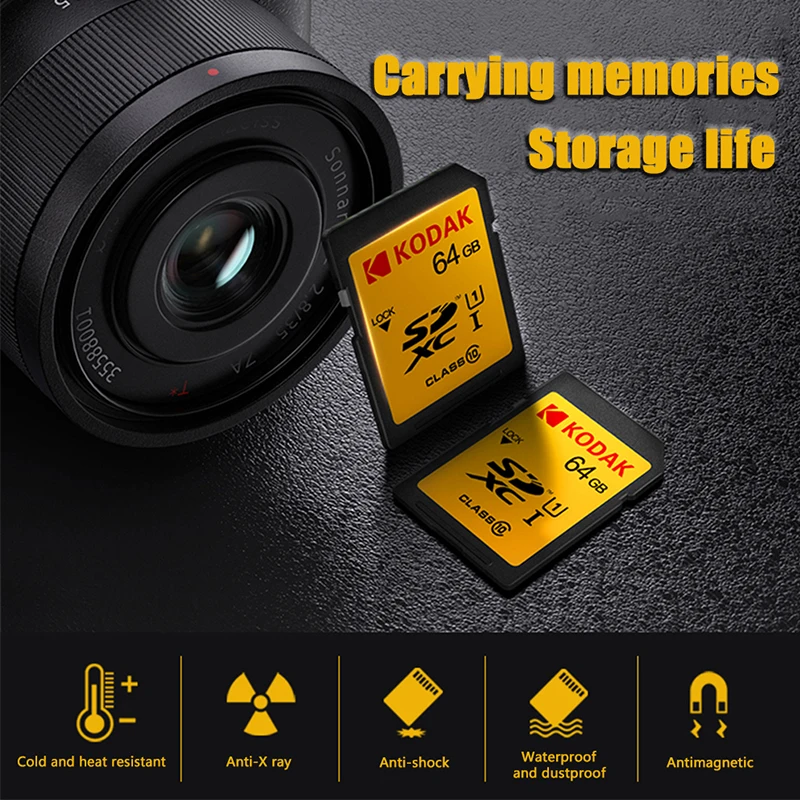 KODAK высоких Скорость карты памяти 32 ГБ 80 МБ/с. U1 SD карты Class10 16 GB 50 МБ/с. SDHC карты памяти для цифровых SLR/HD камера Tarjeta sd