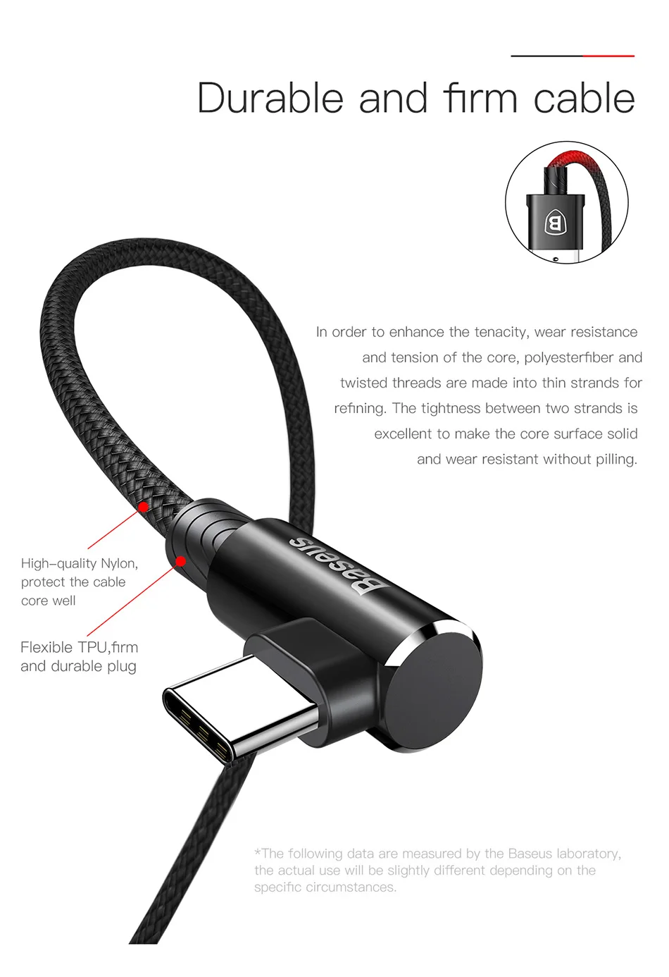 Baseus MVP Elbow Type C Cable - Black 1M [CATMVP-A01] Pakistan BrandTech.pk
