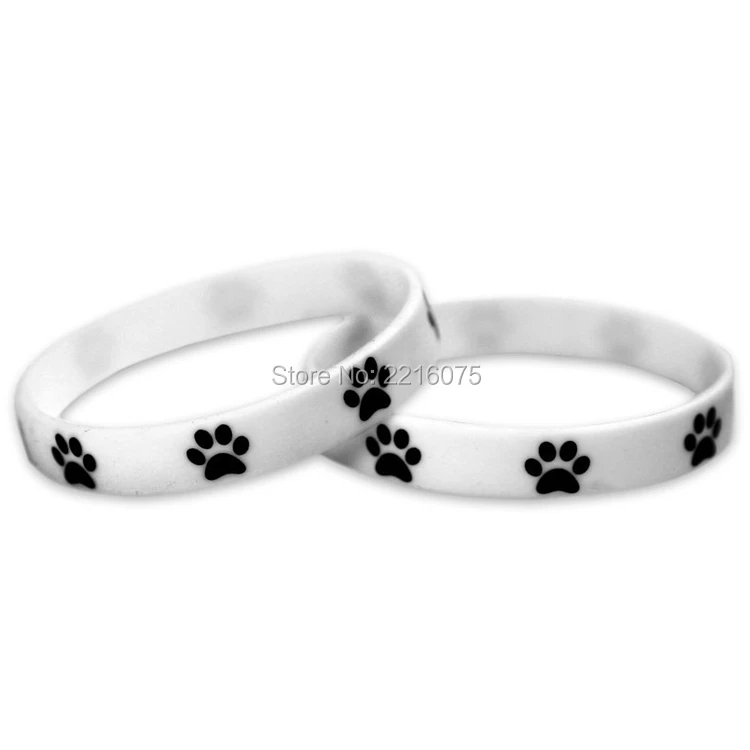 300pcs Awareness Paw Print Animal wristband silicone bracelets free