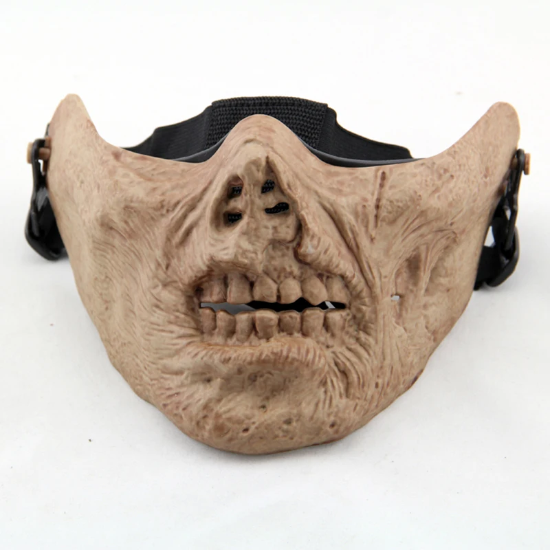 Половина уход за кожей лица Зомби Череп ужас Airsoft Пейнтбол тактический маски для век Военная Униформа армии Wargame Охота страшная маска для