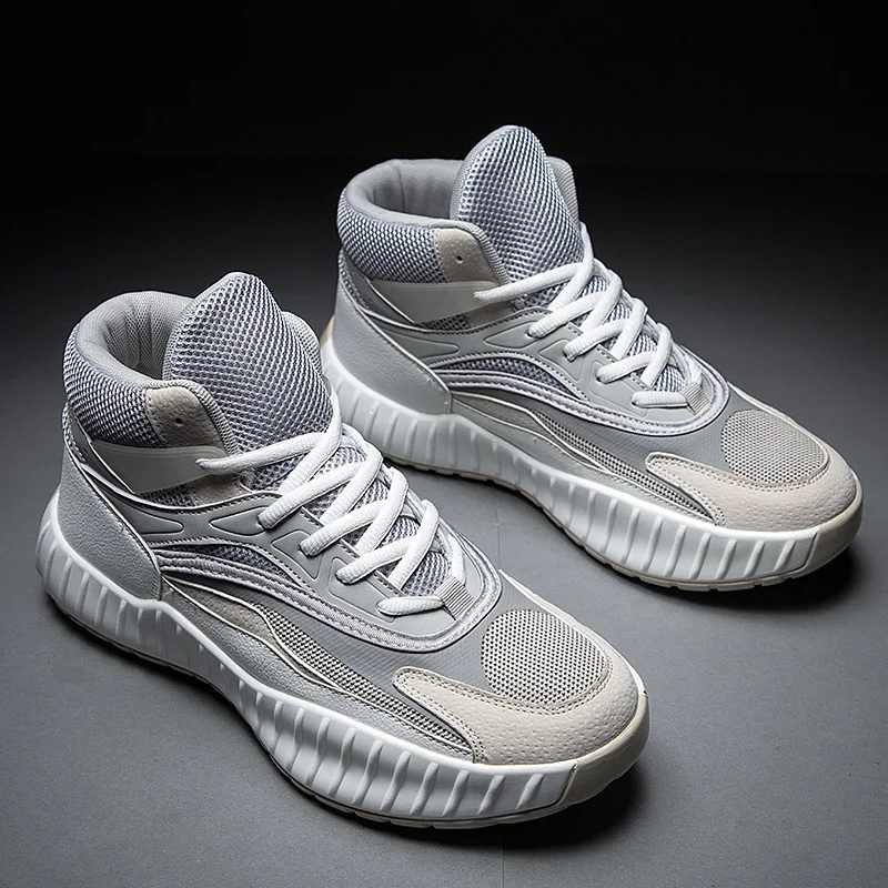 

Zanvllchy New Fashion Mens High Top Shoes Casual White Sneakers Black Chaussures de basket Thickened Soles zapatillas hombre