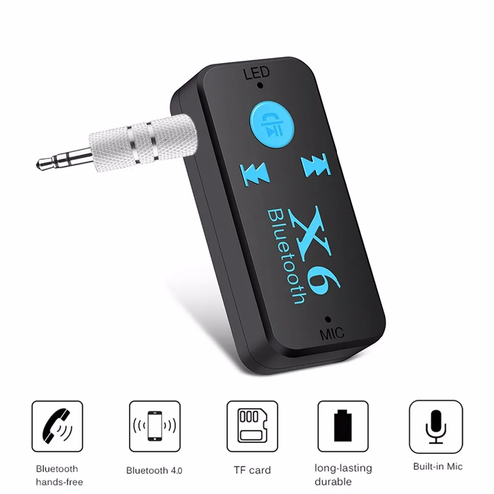 

Bluetooth Receiver Aux Wireless A2DP Bluetooth Car Kit 3.5mm Audio Receiver Support TF Card for Car Home Speaker Music Streaming