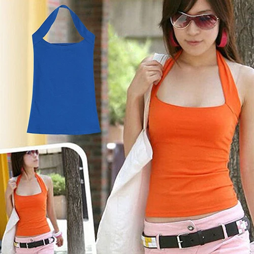 

! Women's Fashion Cotton Tank Tops Sexy Cami Sleeveless Backless T-Shirt Blouse