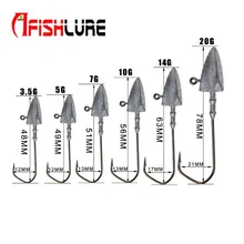 4 шт./пакет Lead Jig 3,5g/5g/7g/10g/14 г/20 г мягкие крючки для Червяков стрелка Тип рыболовный крючок дергающаяся Рыбная приманка со свинцовым крюк