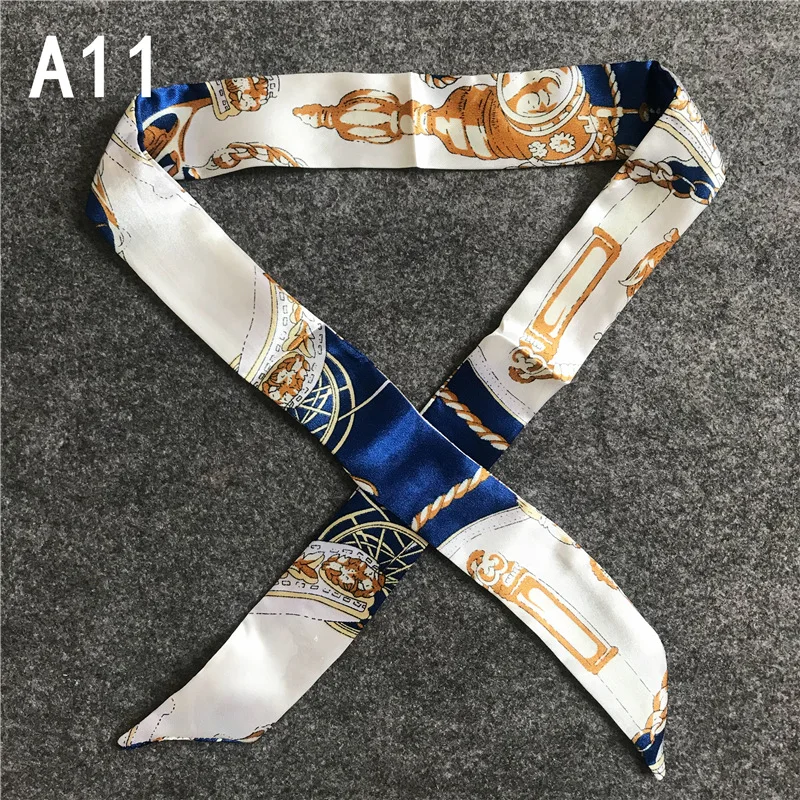 New Silk Small Women Fashion Scarf Hair Bags Handle Decoration Tie Multifunction Hand Ribbon Scarf 4*100cm M30 4