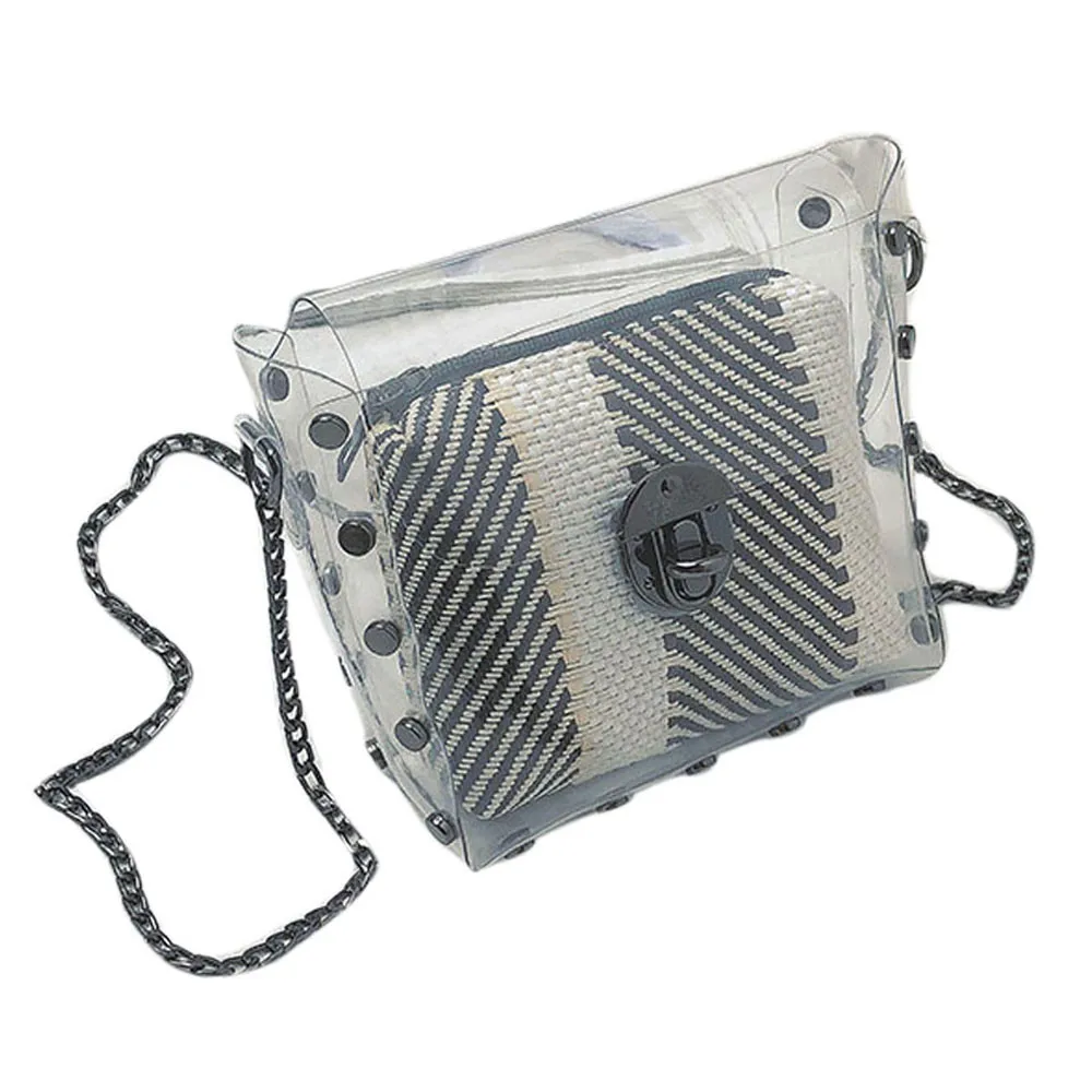 

Women Buckle handsbag Fashion Handbag Transparent Shoulder Bag Jelly Candy Cross body Bag high quality girls fashion 2018