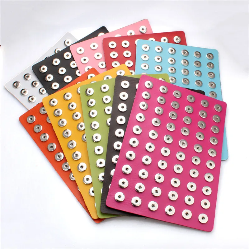 

Wholesale New Snap Jewelry Leather Board Snap Display 60pcs buttons Fit 18mm Button Snaps Displays Holder