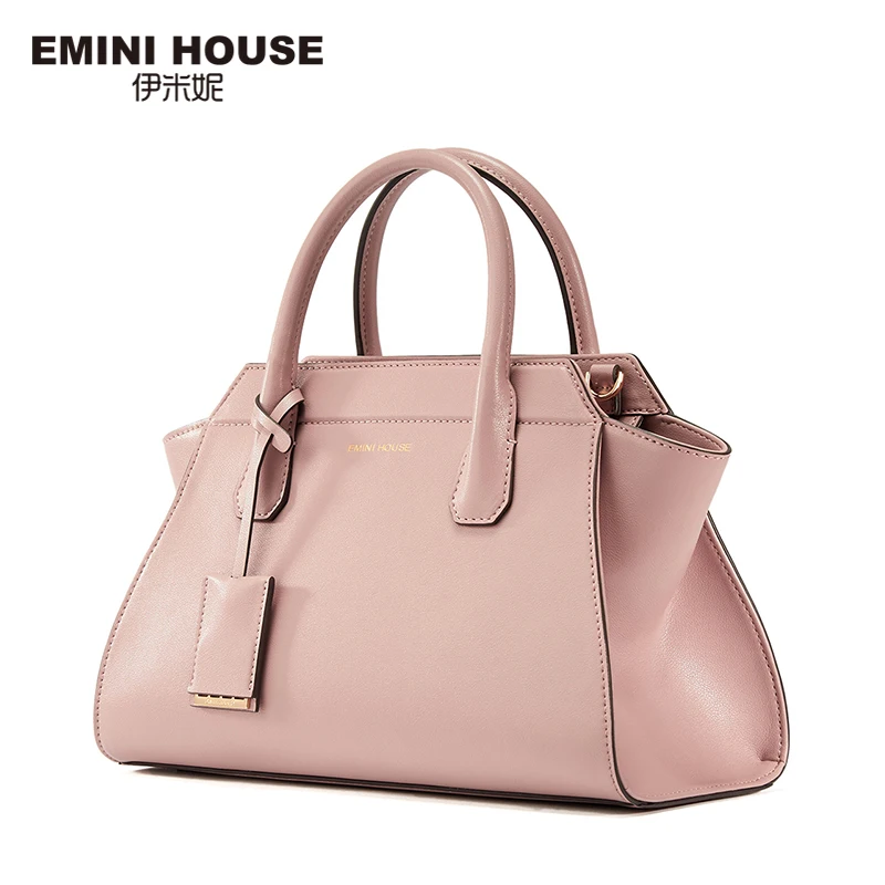 EMINI HOUSE Split Leather Shoulder font b Bag b font Fashion Trapeze font b Women b