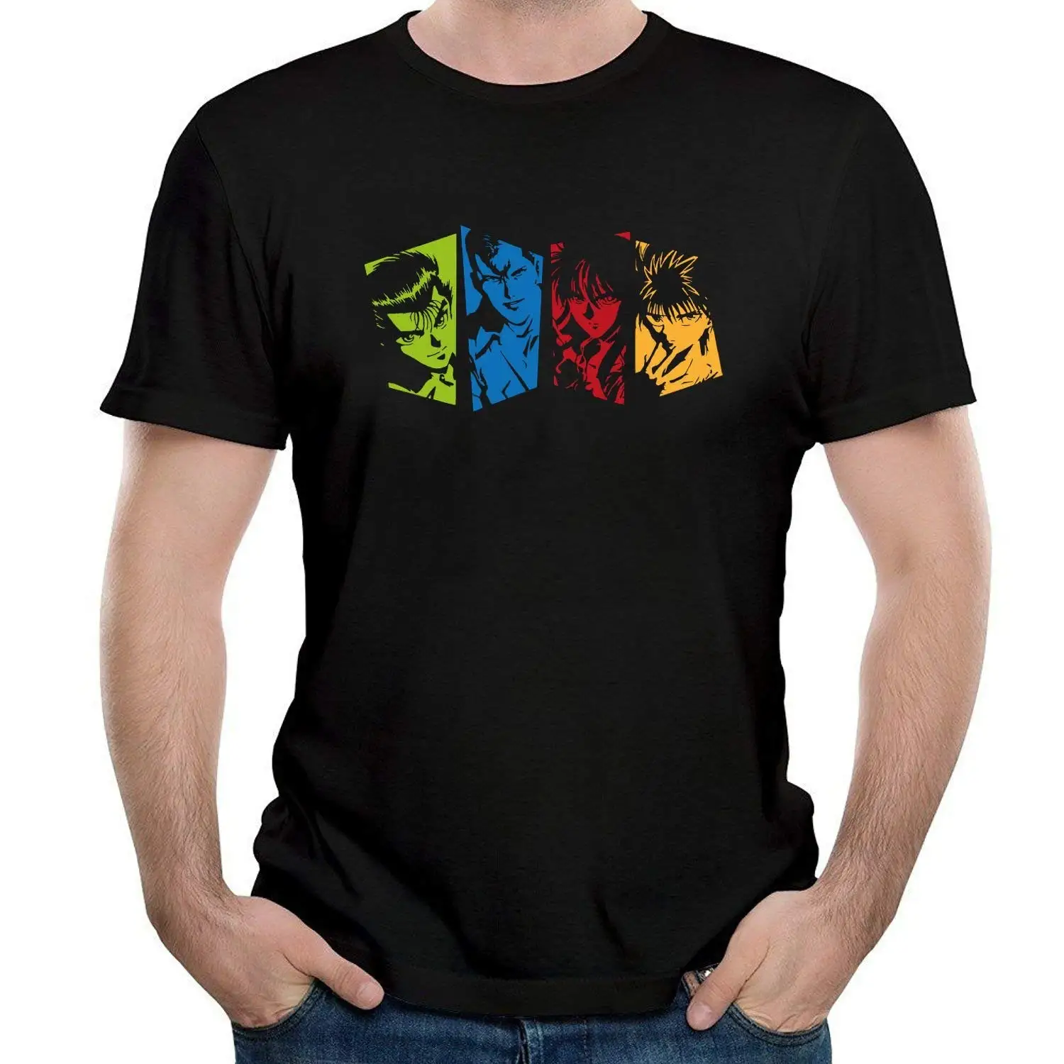 T-Shirts for Men's YU Men's T Shirt Black 3D T Shirt Men Plus Size Cotton Tops Tee Mens T Shirts Summer Hipster