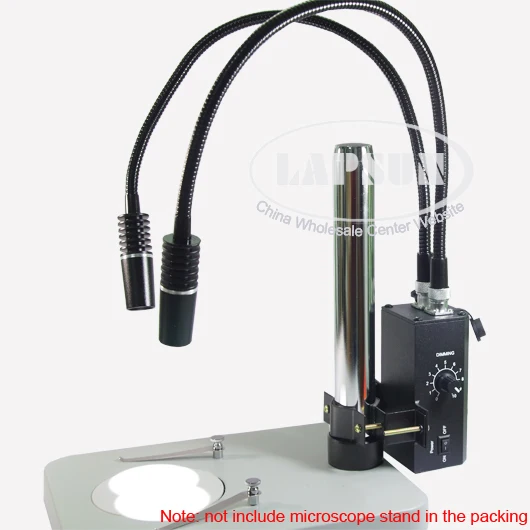 

6W Dual LED Gooseneck Lights Illuminator Lamp Source For Industry Stereo Microscope Lens Camera Magnifier 110V-240V Adapter D-6