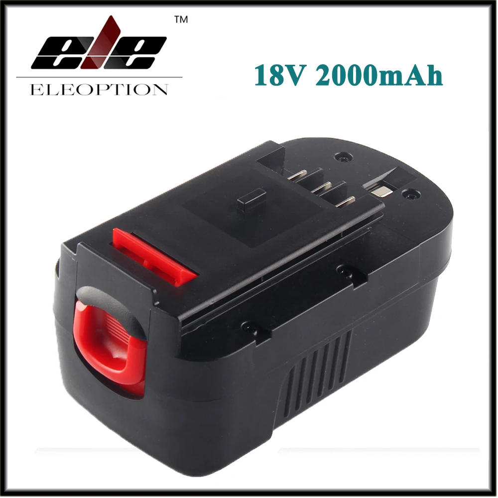 Eleoption 18V 2000mAh NI CD Replacement Battery For Black & Decker