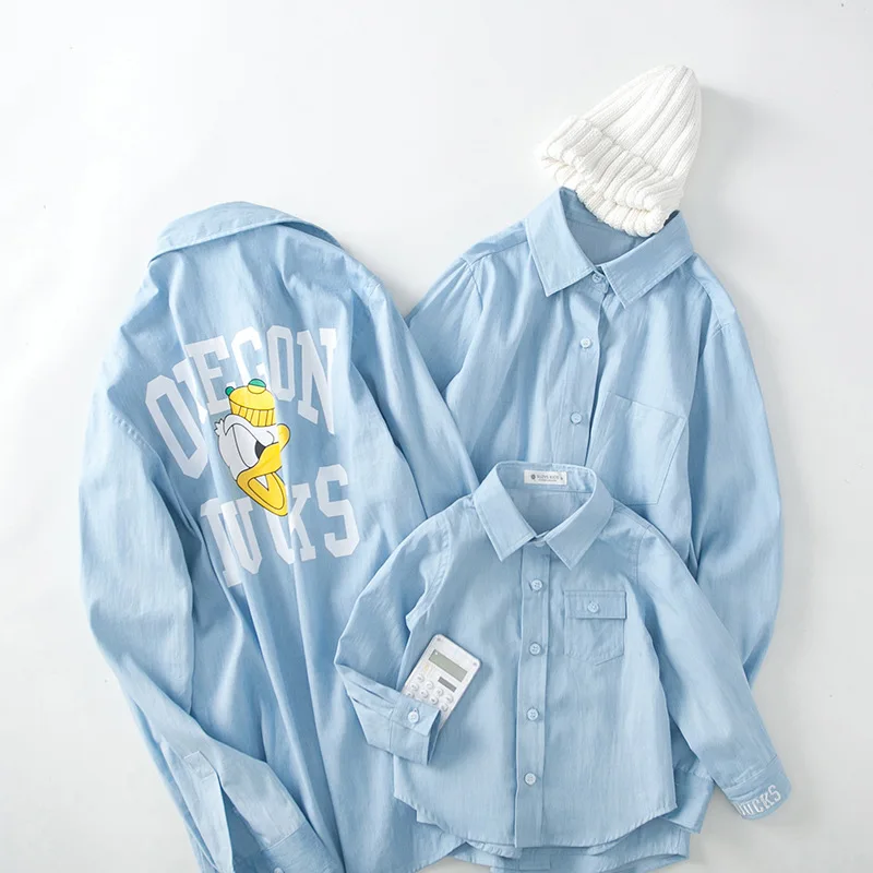 2017 новое поступление семейная одежда хлопчатобумажная рубашка с героями