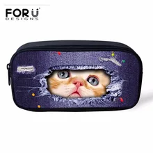С милым принтом женская сумочка для косметики Портативный кейс для косметики макияжа сумка дизайнерская Детская школьная одежда маленький карандаш сумка Кот Детская гелевая ручка чехол