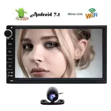Android 7.1 2Din Car Stereo Radio Touch Screen Bluetooth GPS Navigation no DVD CD Player support WIFI,USB SDFree Backup Camera