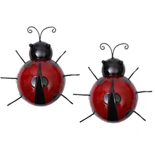 В упаковке 2 штуки Божья коровка пижамы реалистичные ручной окрашенная игрушка фигурка подвесное украшение на стену настенный художественный Декор садовые статуэтки