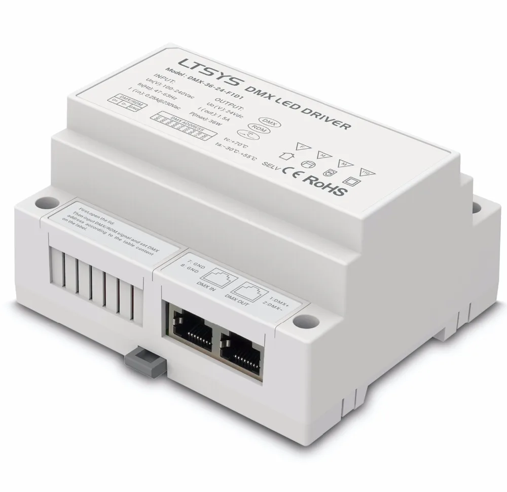 

DMX-36-24-F1D1;36W DMX512/RDM LED driver;AC100-240V input;max 24V/1.5A/36W output