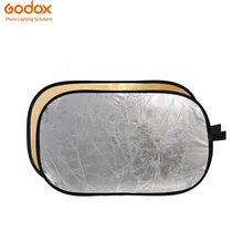 Godox 2 em 1 Disco Refletor dobrável 120×180 cm Difusor de Iluminação Retângulo de Ouro Prata incluem Saco