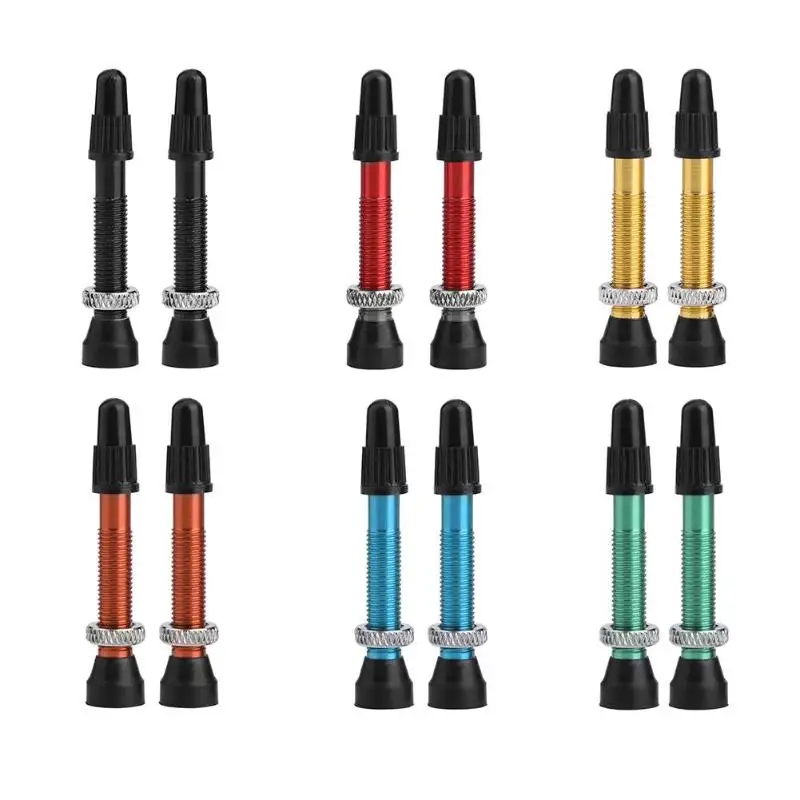 

MTB Road Bike Extender Valves 1Pair Bicycle Aluminum Alloy Tubeless Presta Valve Stems for Mountain Road Bike Bicycle tool