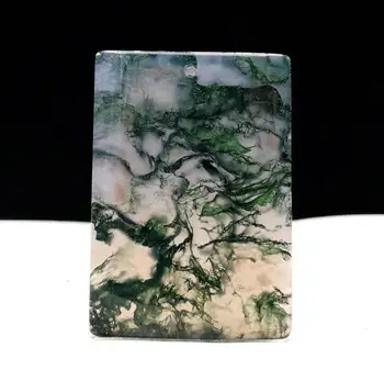 

Natural water grass agate square pendant safe and nothing brand men and women pendant cb4#