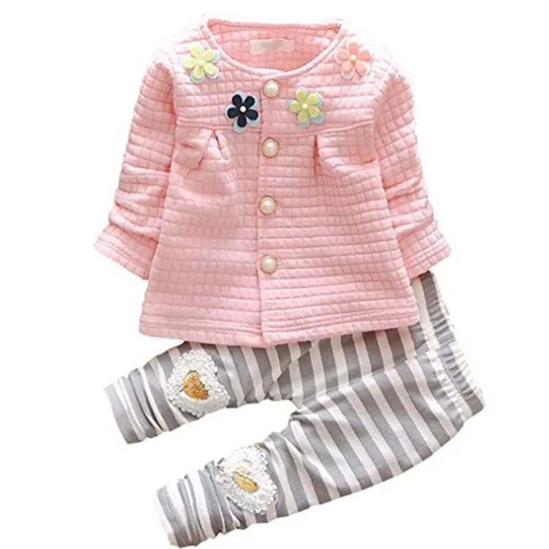 

JXYSY Baby girl clothes New children clothing set cotton casual Flower toddler girl fall clothes long sleeve suit 1-4 years