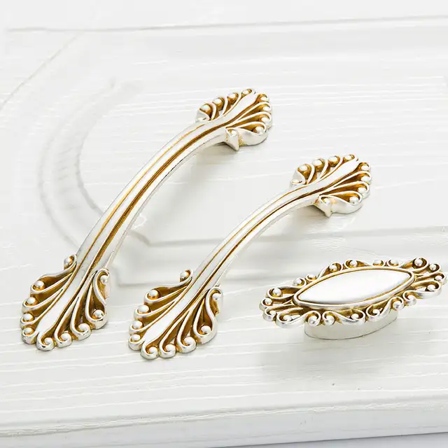 Megairon European Door Handles Silver Coral Kitchen Cabinet Handle