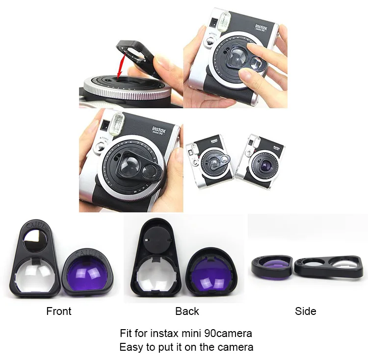 Комплект объективов Instax Mini Close Up с зеркалом для селфи и фиолетовым цветным