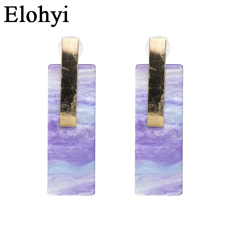 

ELOHYI New Boheimia Retro Women Geometric Texture Resin Statement Earrings For Women Party Jewelry Christmas Gift Wholesale
