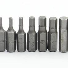 9 шт. Набор шестигранных отверток длиной 25 мм H2 H2.5 H3 H4 H5 H6 H7 H8 сверла для отвертки 1/4 дюймов шестигранный хвостовик