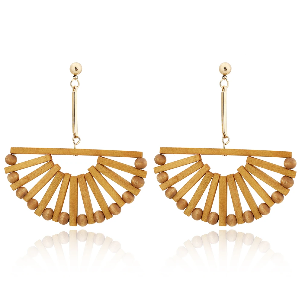 

YAOLOGE 2019 New Direct Selling Sale Chic Cold Wind Handmade DiY Retro Rattan Bamboo Semicircle Basket Dangle Earrings Female