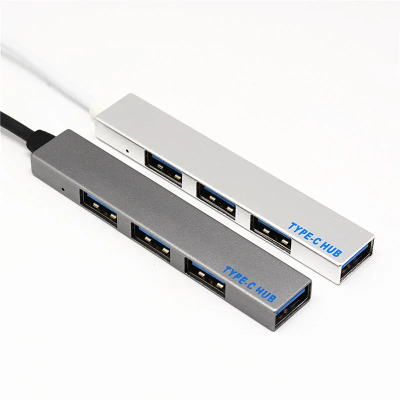 

Type-C to USB2.0 4 Ports HUB Aluminum Alloy Splitter for Macbook Laptop PC Computer DJA99