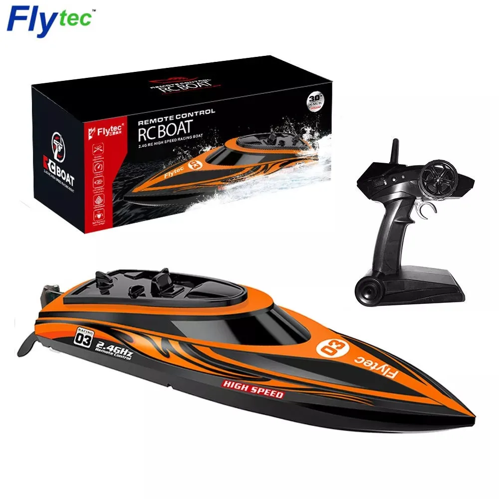 Flytec V003 2.4 GHz للماء RC سباق قارب 30 km/h عالية السرعة Shipboat 2.4G المدمج في نظام مياه التبريد لعبة تعمل بالريموت هدايا للأطفال