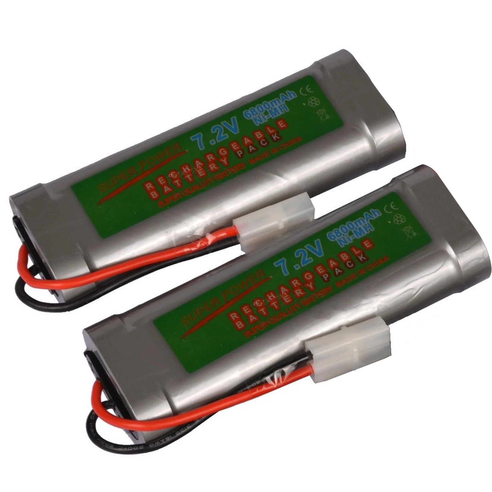 2pcs 7.2V 6800mAh Ni Mh rechargeable Tamiya Plug USA battery pack RC