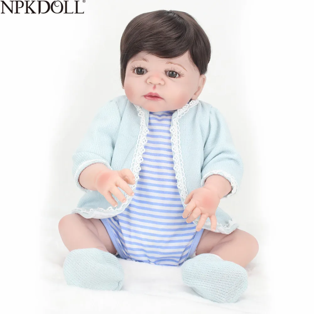 

NPKDOLL 22 Inch Doll Full Silicone Reborn Babies Dolls For Girls Hair Wig Realistic Soft Vinyl Alive Baby Dolls Bebe Reborn
