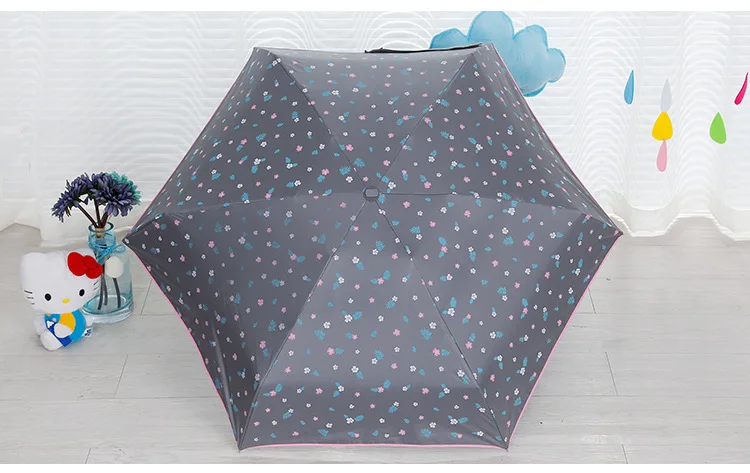 Мини-зонтик с цветочным рисунком, женские складывающиеся зонты, Женский Солнечный зонтик, прекрасный Paraguas, мини карманный зонтик