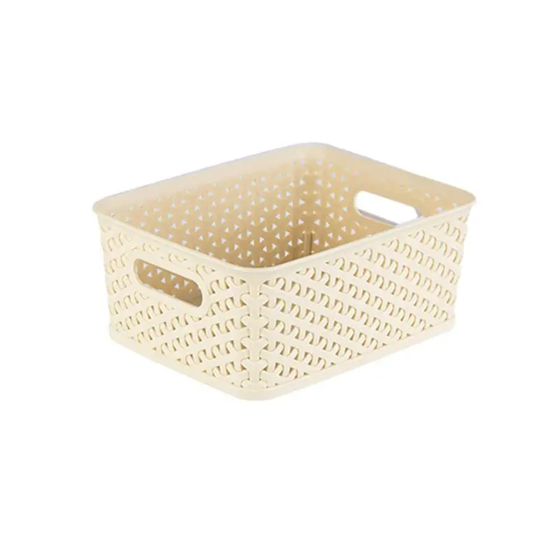 3pcs Storage Basket Creative Hollow Out Household Multifunction Container Finishing Box Storage Basket Desktop Organizer