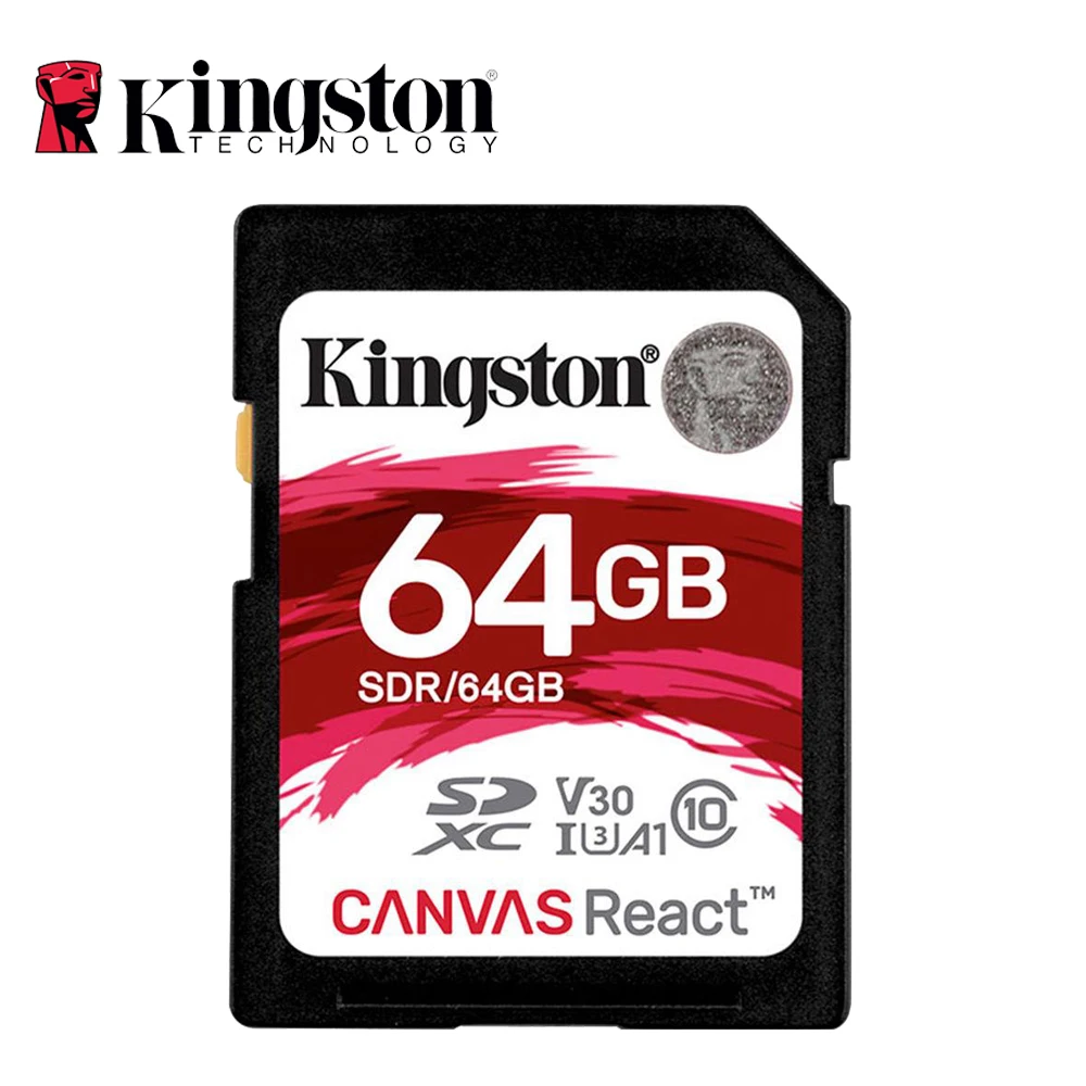 Kingston Canvas React 64 Гб SDHC/SDXC класс 10 SD карта памяти UHS-I 100 МБ/с./с флеш-память высокая