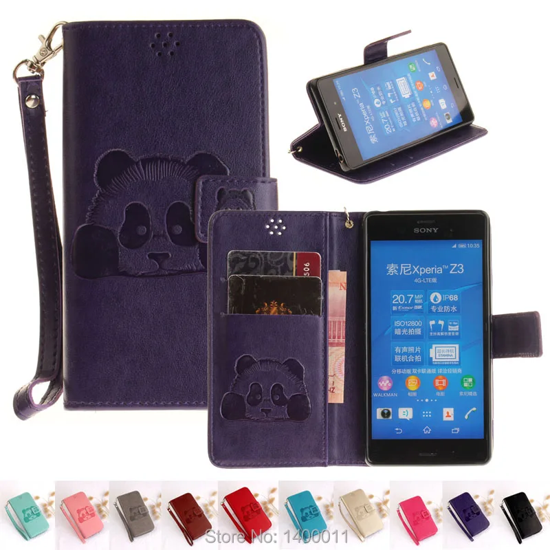 Чехол из ПУ кожи с подставкой и 3d-пандой для Sony Xperia Z2 Z3 D6503 D6635 XZ XA Ultera C6/X компактные