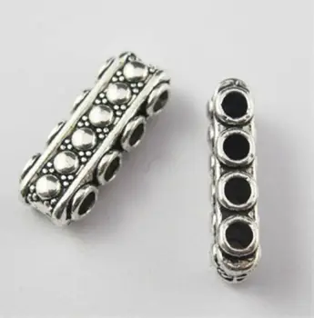 

Free Shipping 150Pcs Tibetan Silver Tone 5Holes Bar Spacer Beads Charms Connectors 7x19mm For Jewelry Making Craft DIY