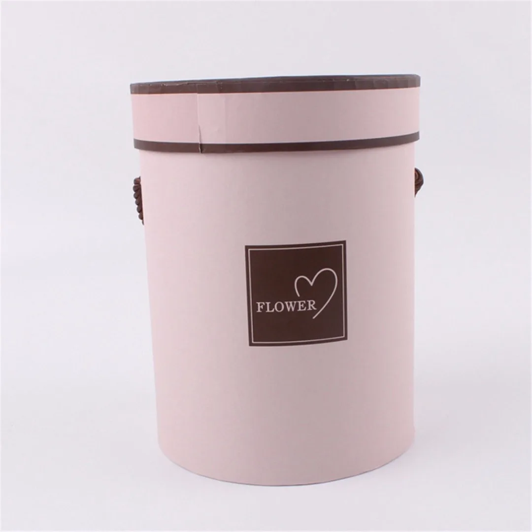 Handheld Round Flower Bouquet Boxes Living Vases Florist Box Flower Plant Boxes 5 Colors