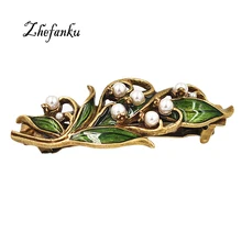 Женские винтажные шпильки заколка для волос аксессуары для ювелирных изделий сплав цинка покрытый античной бронзой эмаль фоллер стиль и жемчуг