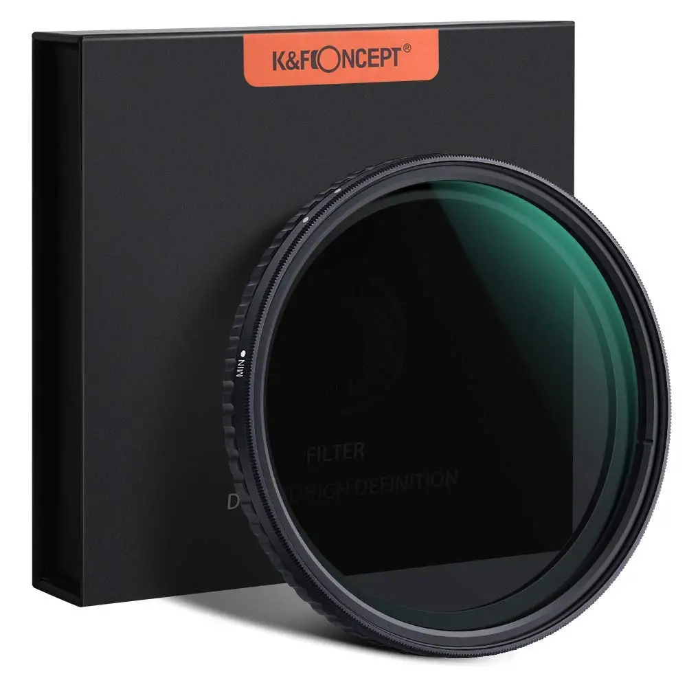 

K&F Concept 52MM 58MM 62MM 77mm Fader ND Filter Neutral Density Variable Filter ND2 to ND32 for Camera Lens NO X Spot