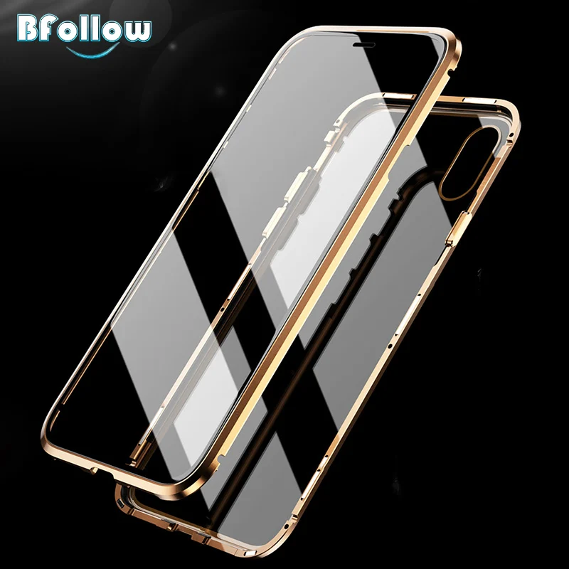 BFOLLOW передний и задний стеклянный чехол для iPhone 6 6S 7 8/Plus/X Магнитный 360 Полный
