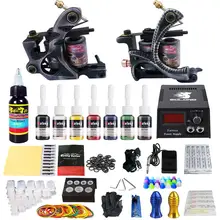 Клеймо тату комплект для начинающих тату-пистолет комплект 2 профессиональная машина тату-машина Полный комплект татуировки 28 чернил TK224