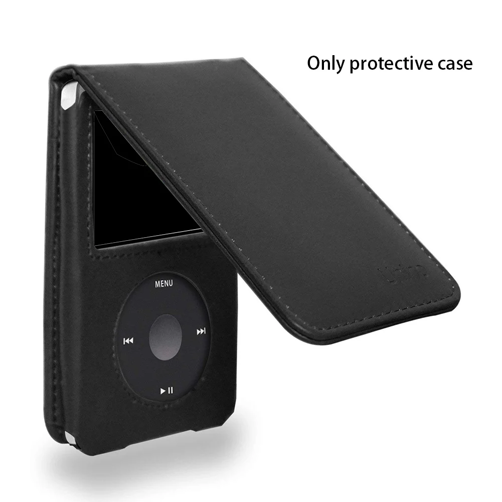 

MP3 Player Protective Case Holder Full Cover Travel Durable Dustproof Sleeve Solid Folding With Clip PU Leather For IPod Classic