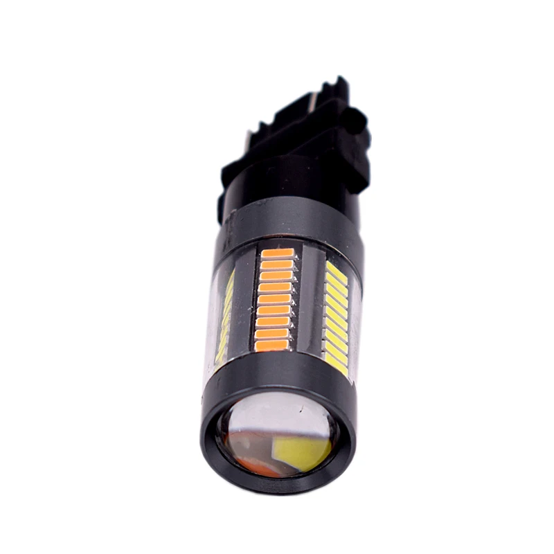 2PCS 3157 4014 66SMD Dual Color WhiteAmber LED 3157 3155 3457 4157 Switchback LED Bulbs with Projector For Turn Signal Lights1