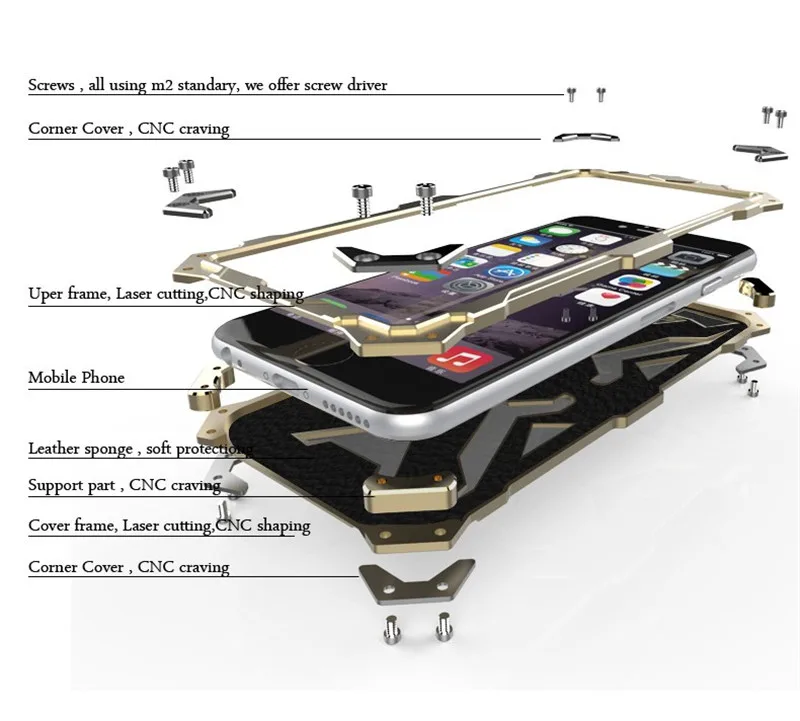 Zimon роскошный сверхмощный бронированный Телефон чехол для iPhone 6 6 S Plus алюминиевая металлическая рамка Противоударный задняя крышка для iPhone 6 7 8 Funda