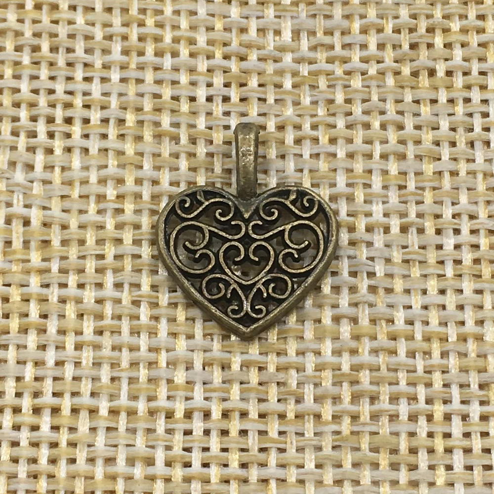 

50Pcs Heart Charms Antique Bronze Color DIY Jewelry Making Handmade Crafts