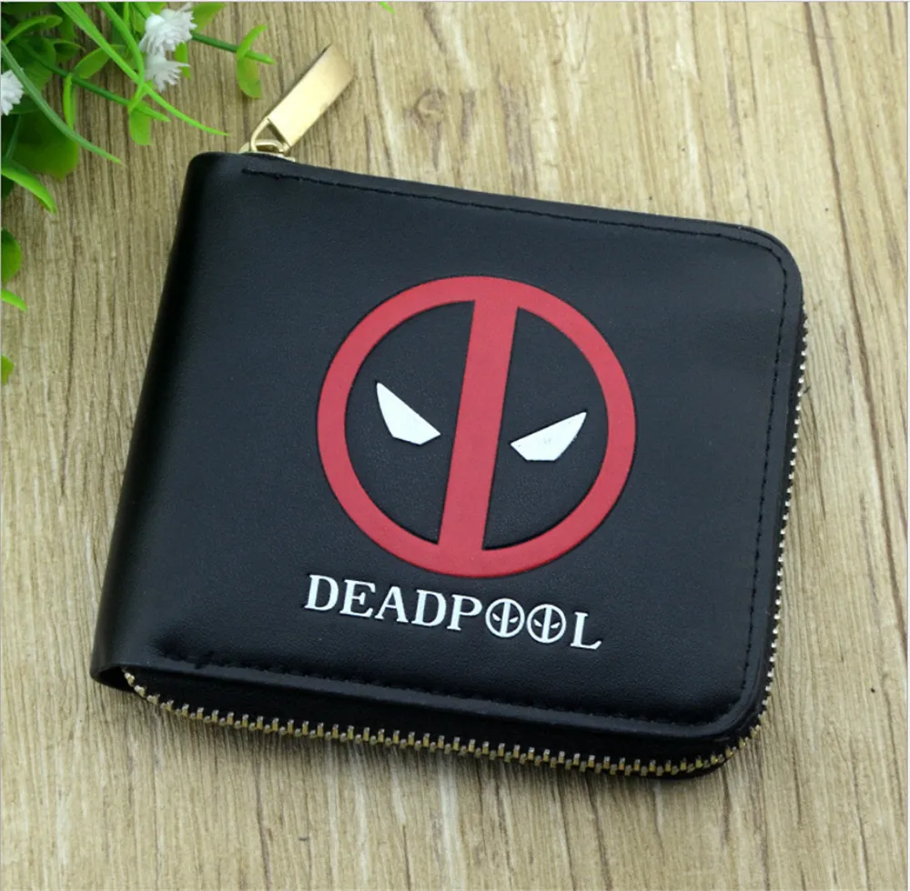 

Super hero DEADPOOL Logo Wallet New PU Short Wallet boys girls Credit Card Purse New Zipper Wallet